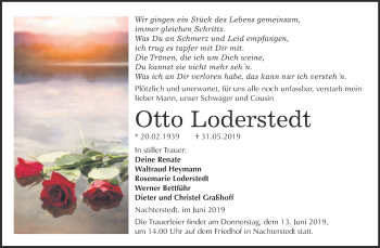 Traueranzeige von Otto Loderstedt von Super Sonntag Aschersleben