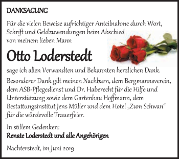 Traueranzeige von Otto Loderstedt von Super Sonntag Aschersleben