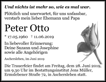 Traueranzeige von Peter Otto von Mitteldeutsche Zeitung Aschersleben