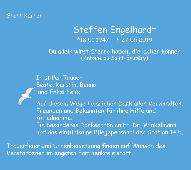  Traueranzeige für Steffen Engelhardt vom 08.06.2019 aus Mitteldeutsche Zeitung
