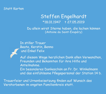 Traueranzeige von Steffen Engelhardt von Mitteldeutsche Zeitung
