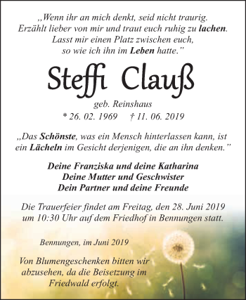 Traueranzeige von Steif Cauß von Super Sonntag SGH Mansf. Land