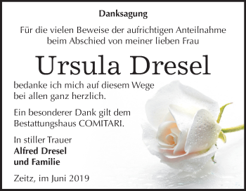Traueranzeige von Ursula Dresel von Mitteldeutsche Zeitung