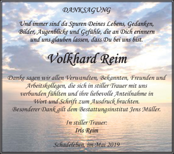 Traueranzeige von Volkhard Keim von Mitteldeutsche Zeitung Aschersleben