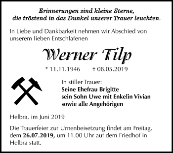 Traueranzeige von Werner Tilp von Mitteldeutsche Zeitung