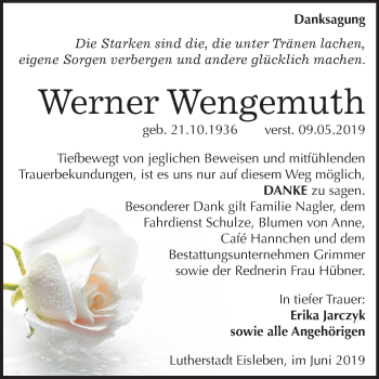 Traueranzeige von Werner Wengemuth von Mitteldeutsche Zeitung