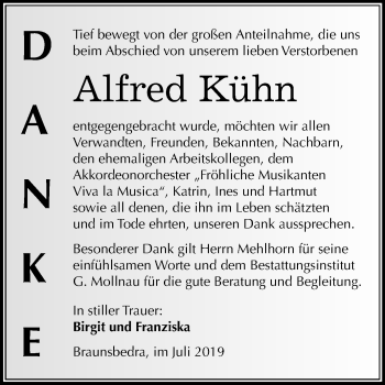 Traueranzeige von Alfred Kühn von Mitteldeutsche Zeitung Merseburg/Querfurt