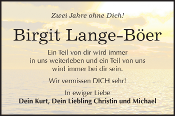 Traueranzeige von Birgit Lange-Böer von Mitteldeutsche Zeitung Aschersleben