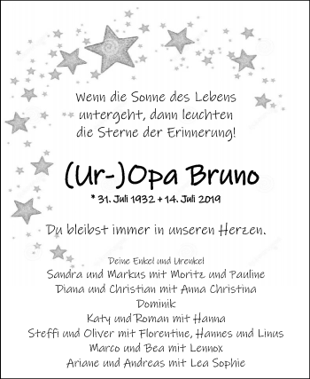 Traueranzeige von Bruno Gareis von Mitteldeutsche Zeitung Sangerhausen
