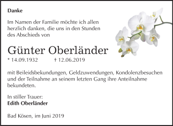 Traueranzeige von Günter Oberländer von Mitteldeutsche Zeitung Naumburg/Nebra