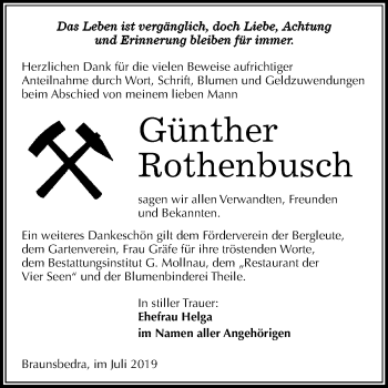 Traueranzeige von Günther Rothenbusch von Super Sonntag Merseburg/Querfurt