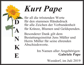 Traueranzeige von Kurt Pape von Mitteldeutsche Zeitung Aschersleben