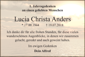 Traueranzeige von Lucia Christa Anders von Mitteldeutsche Zeitung Bitterfeld