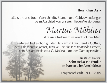 Traueranzeige von Martin Möbius von Mitteldeutsche Zeitung Merseburg/Querfurt
