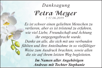 Traueranzeige von Petra Meyer von Super Sonntag Dessau-Roßlau