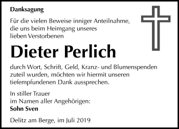Traueranzeige von Dieter Perlich von Super Sonntag Merseburg/Querfurt