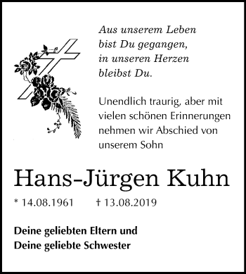 Traueranzeige von Hans-Jürgen Kuhn von Super Sonntag Quedlinburg