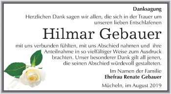 Traueranzeige von Hilmar Gebauer von Super Sonntag Merseburg/Querfurt