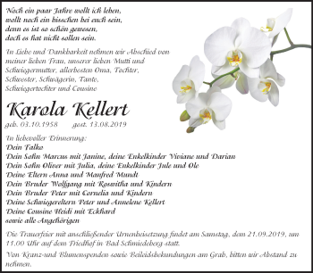 Traueranzeige von Karola Kellert von Mitteldeutsche Zeitung Wittenberg