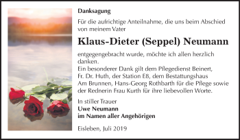Traueranzeige von Klaus-Dieter Neumann von Mitteldeutsche Zeitung Mansfelder Land