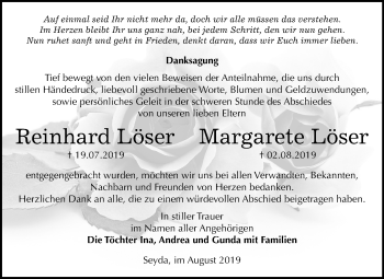 Traueranzeige von Reinhard Löser von Super Sonntag Wittenberg