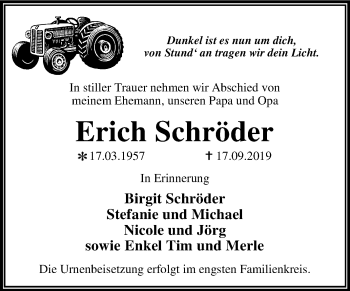 Traueranzeige von Erich Schröder von Mitteldeutsche Zeitung Wittenberg