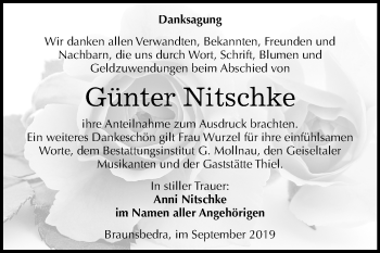 Traueranzeige von Günter Nitschke von Mitteldeutsche Zeitung Merseburg/Querfurt