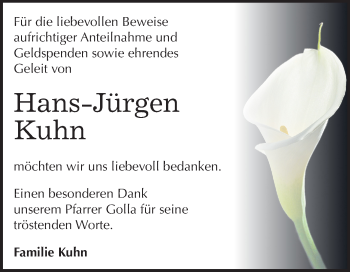 Traueranzeige von Hans-Jürgen Kuhn von Super Sonntag Quedlinburg