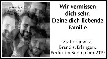 Traueranzeige von Tobias  von Mitteldeutsche Zeitung Wittenberg