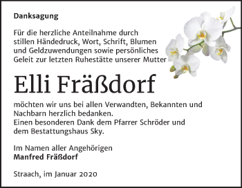 Traueranzeige von Elli Fräßdorf von Super Sonntag Wittenberg