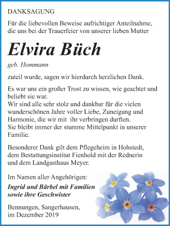 Traueranzeige von Elvira Büch von Mitteldeutsche Zeitung Sangerhausen