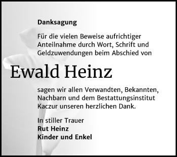 Traueranzeige von Ewald Heinz von Super Sonntag Quedlinburg