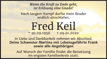Traueranzeige von Fred Keil von Mitteldeutsche Zeitung Bitterfeld