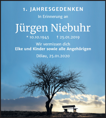 Traueranzeige von Jürgen Niebuhr von Mitteldeutsche Zeitung Halle/Saalkreis