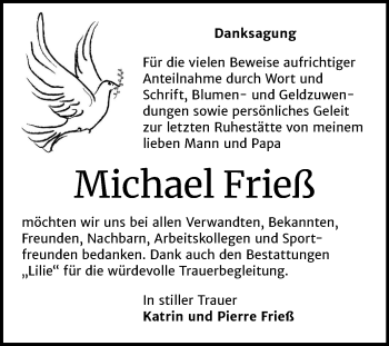 Traueranzeige von Michael Frieß von Mitteldeutsche Zeitung Dessau-Roßlau