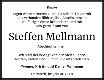 Traueranzeige von Steffen Mellmann von Mitteldeutsche Zeitung Mansfelder Land