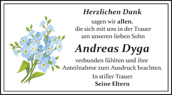 Traueranzeige von Andreas Dyga von Mitteldeutsche Zeitung Bitterfeld