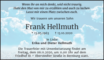 Traueranzeige von Frank Hellmuth von Super Sonntag Bernburg