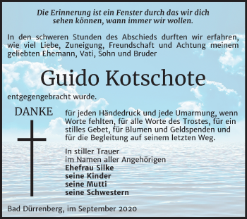 Traueranzeige von Guido Kotschote von Super Sonntag Merseburg/Querfurt