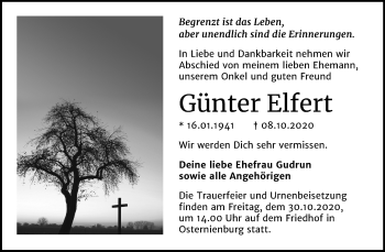 Traueranzeige von Günter Elfert von Super Sonntag Köthen
