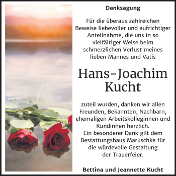 Traueranzeige von Hans-Joachim Kucht von Wochenspiegel Bitterfeld