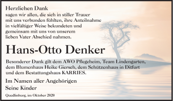 Traueranzeige von Hans-Otto Denker von Super Sonntag Quedlinburg