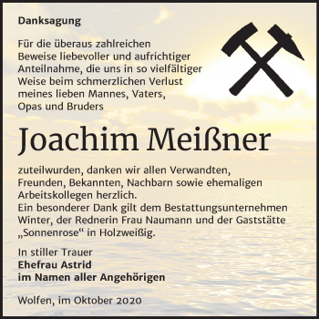 Traueranzeige von Joachim Meißner von Mitteldeutsche Zeitung Bitterfeld