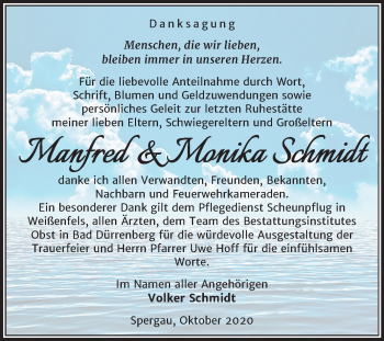 Traueranzeige von Manfred und Monika Schmidt von Super Sonntag Merseburg/Querfurt