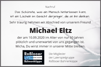 Traueranzeige von Michael Eltz von Mitteldeutsche Zeitung Dessau-Roßlau
