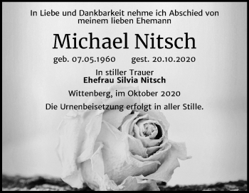 Traueranzeige von Michael Nitsch von Mitteldeutsche Zeitung Wittenberg