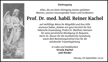Traueranzeige von Reiner Kachel von Super Sonntag Dessau-Roßlau