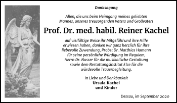 Traueranzeige von Reiner Kachel von Mitteldeutsche Zeitung Dessau-Roßlau