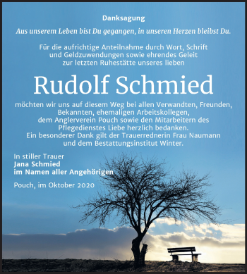 Traueranzeige von Rudolf Schmied von Mitteldeutsche Zeitung Bitterfeld