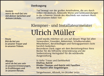 Traueranzeige von Ulrich Müller von Super Sonntag Sangerhausen